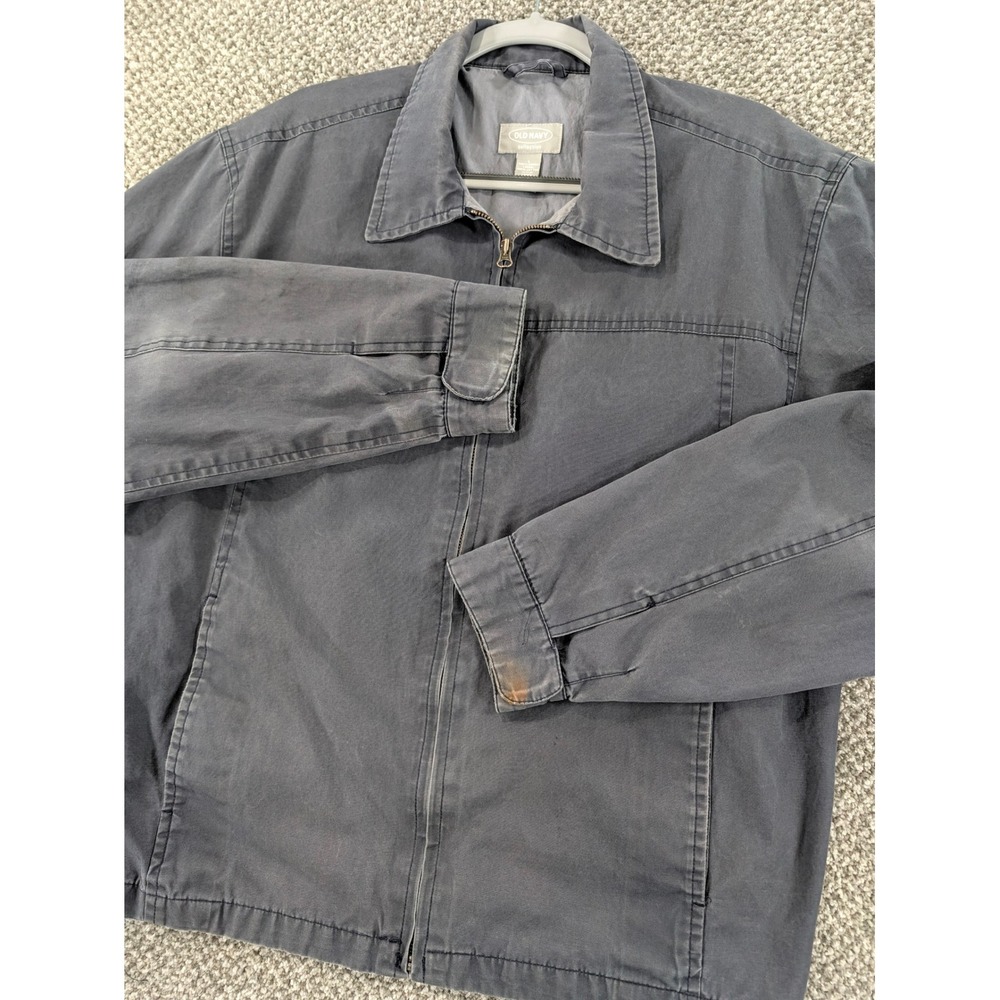 Old Navy Collection Mens Large Gray Cotton Full Zip Workwear Harrington Jacket